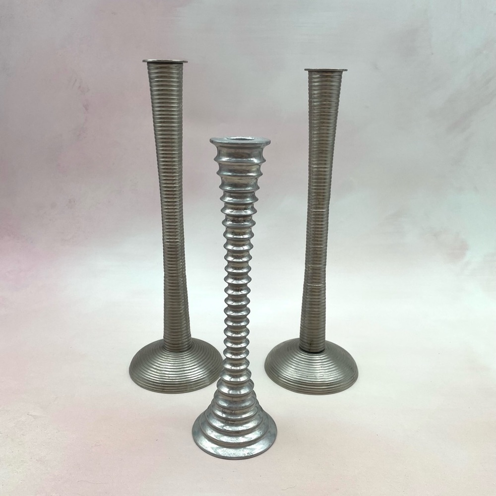Set of 3 Sterling Silver Candle Holders